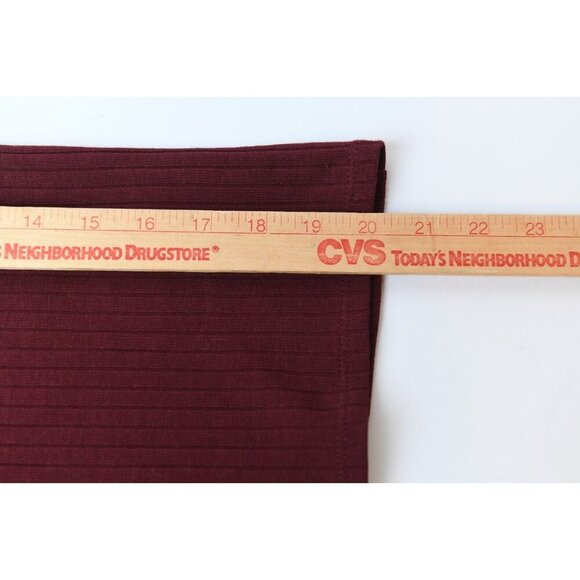 Madewell Long Sleeve Square Neck Baby Doll Top Sz 6 Burgundy Wine Color NEW - Picture 13 of 13